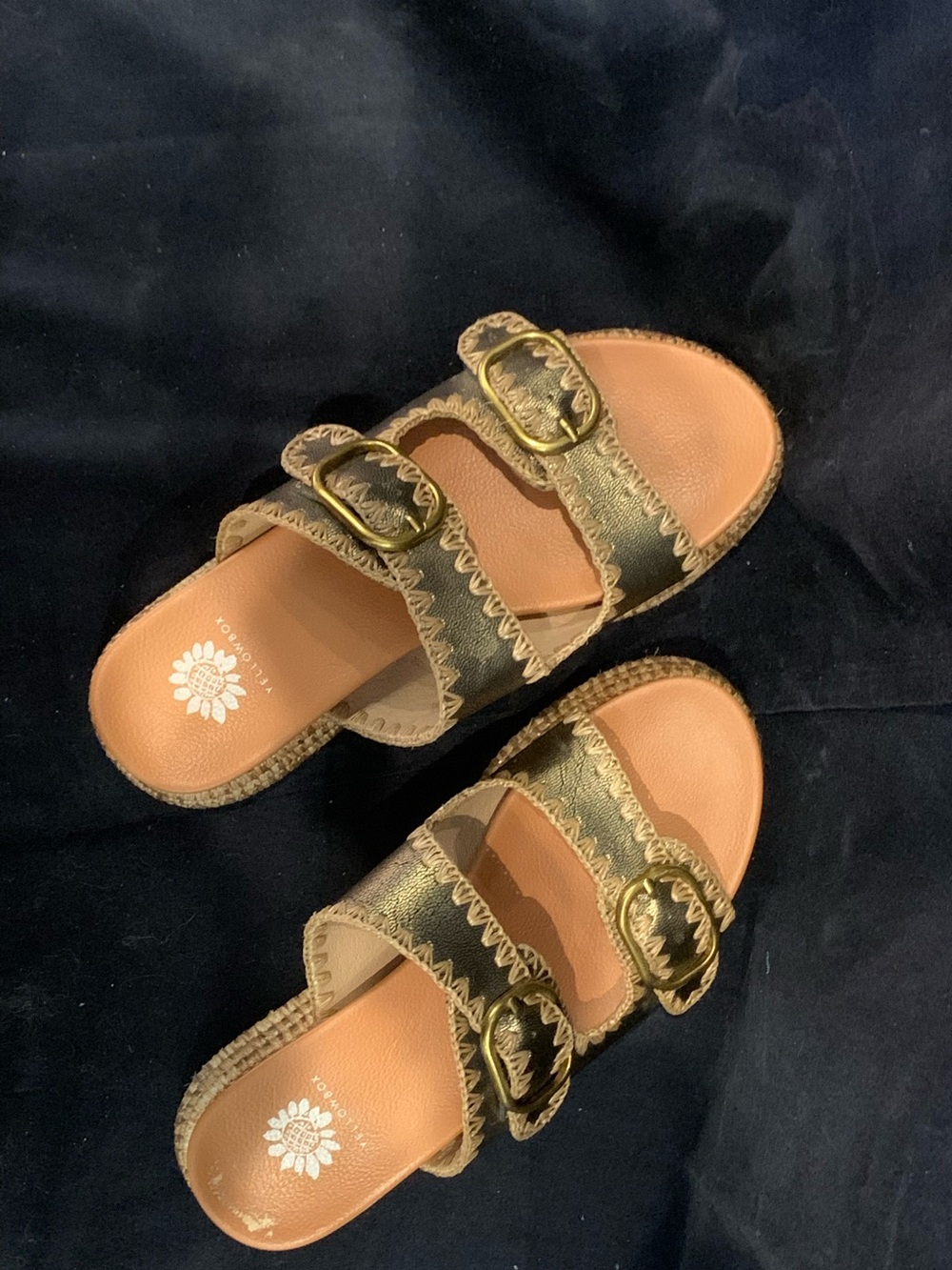 Yellow Box sandals.